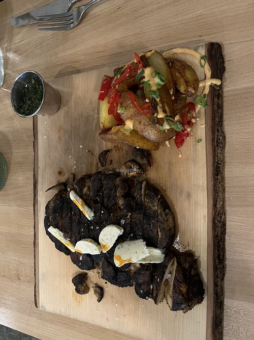 Lion main mushroom steak and potatoes  at Bloom in Chicago