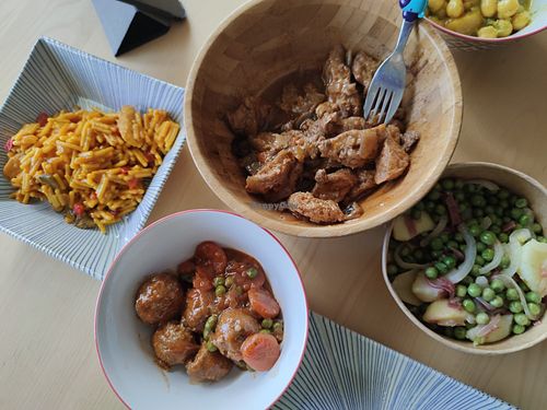 Faux meat dishes at MonVeg in Mollet Del Valles