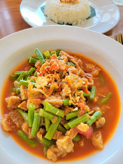 Tempeh and beans at Warung in Koh Phangan