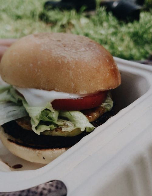 Vegan burger with added "cheese" at Plantruck - Maybe closed in Osaka