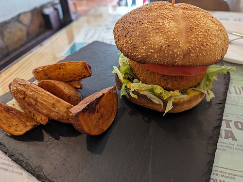 Chickpea burger at Santa y Pura in Madrid