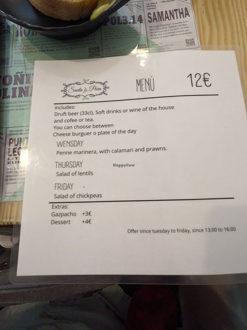 Menu Dec-2023 at Santa y Pura in Madrid