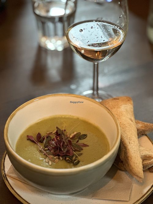 Broccoli and Stilton soup  at Harp & Crown in Corsham