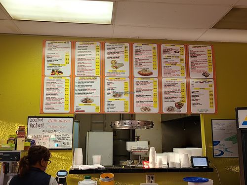 Vegetarian Menu on bottom left & Sides on bottom right at La Loma Bonita in San Diego