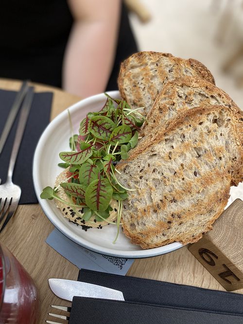Vegan hummus at Angel Cakes in Krasnodar