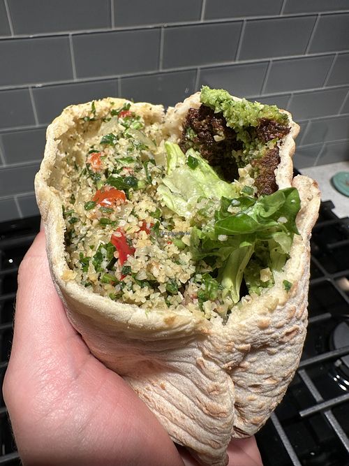 the east village falafel wrap   at Mamoun's Falafel in Atlanta