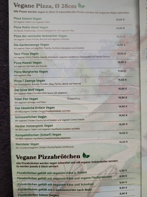 Menu (Stand: 03/2026) at Pizzeria Märchenwald in Essen