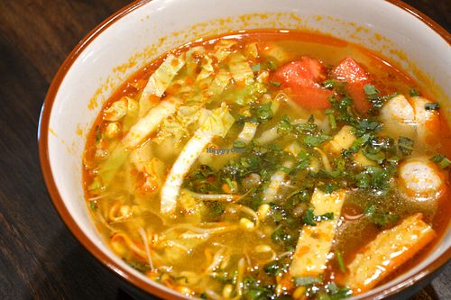 Tomyum noodles at Wabi-Sabi Noodle House in Makati