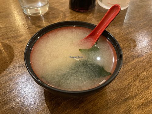 Excellent miso soup! at Tenon Vegan Sushi in Toronto
