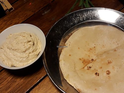 Hummus and pita at SeaTara in Koh Phangan