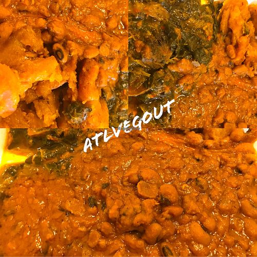 Black eyed pea stew, spinach and plantains  at Flavors of Africa in Lilburn