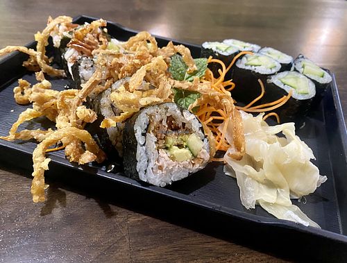 Spider roll and cucumber roll   at Daikon Vegan Sushi in Las Vegas