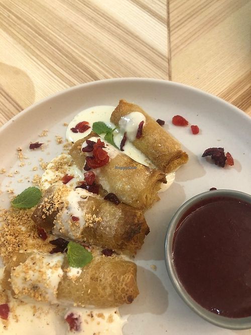 Stuffed pancake rolls at Vitary in Odessa