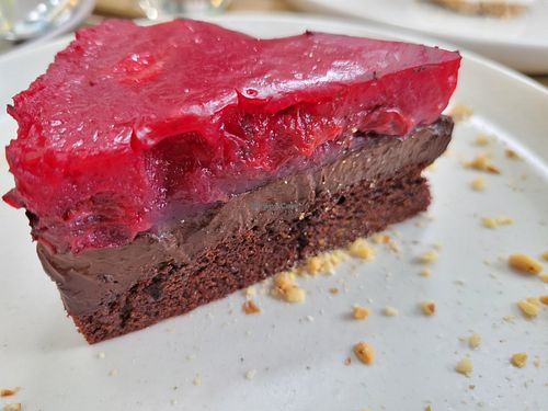 Chocolate raspberry cake at Vitary in Odessa