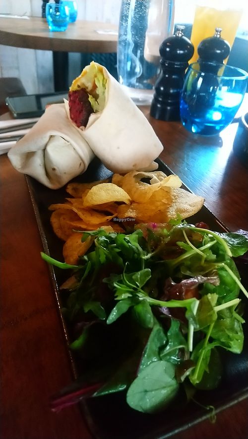 Falafel wrap platter at Harbour Lights in Paignton