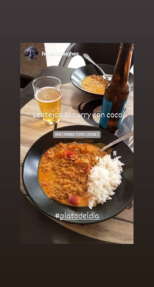 Lentejas al curry con coco at Beermania in Torrelodones