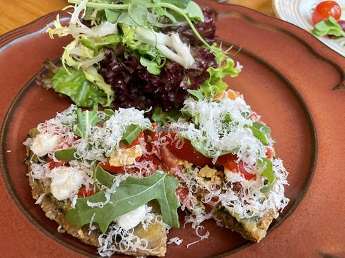 Raw pizza (almond and cauliflower crust)😄 at MA and The Seeds of Life in Hong Kong Island