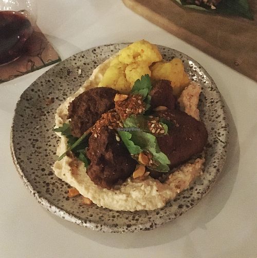 Falafel and home made hummus as a starter at Park and Cove in Noosa Heads