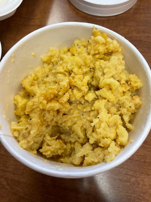 Just Egg Scramble at Cats Luck Vegan in Neptune City