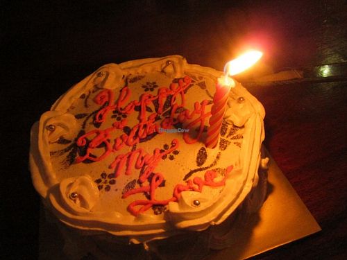 vegan cake - 
green tea and chocolate at Sushi Kitchen - Sungai Ara in Penang