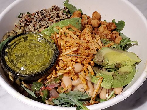 Shredded kale & quinoa salad at Tocaya Modern Mexican in West Los Angeles