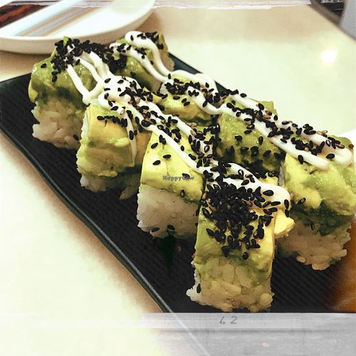 Vegan Avocado maki $11  at Lucky Cat Cafe in Northeast Singapore
