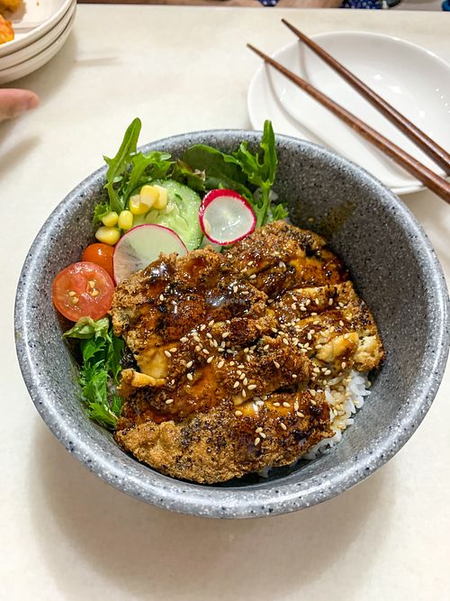 Tofunagi don  at Lucky Cat Cafe in Northeast Singapore