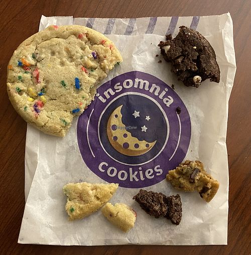 Vegan cookies, what’s left of them at Insomnia Cookies in Santa Barbara