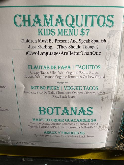 Menu at Mercadito - Food Truck in Napa