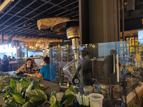 Eating area at Verde Y Rojo in Tijuana