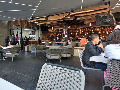 Dining area at Verde Y Rojo in Tijuana