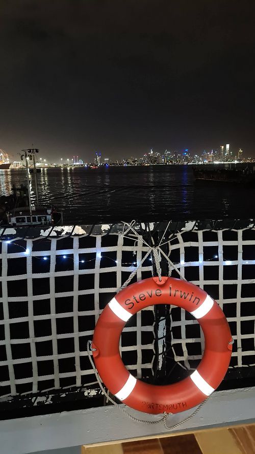Night view from the ship at Ship4Good in Newcastle