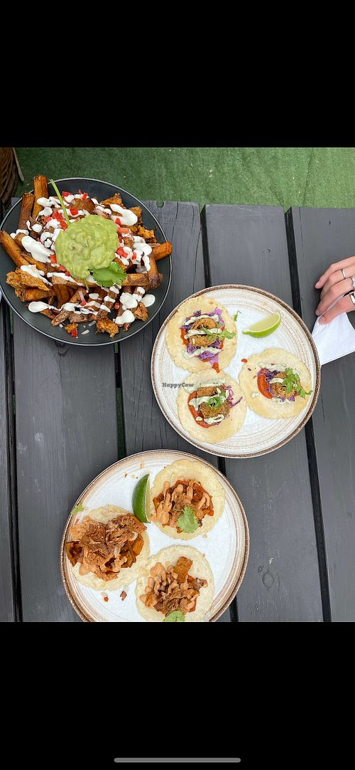 Tacos and fries at Le Mariachi in Montreal