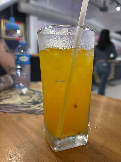 Fresh passion fruit juice mmmmmm  at 100% HP in San Juan