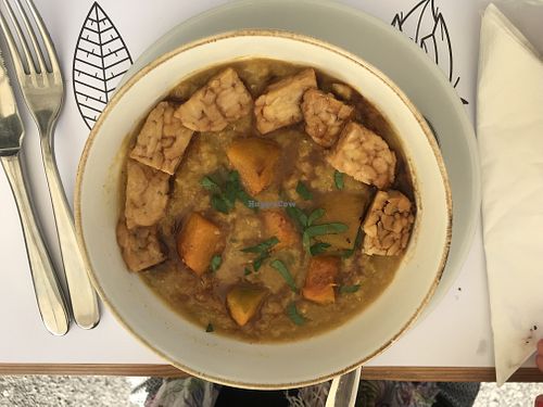 Red Lentils sambar with tempeh, pumpkin and tamarind sauce  at Nativa in Rome