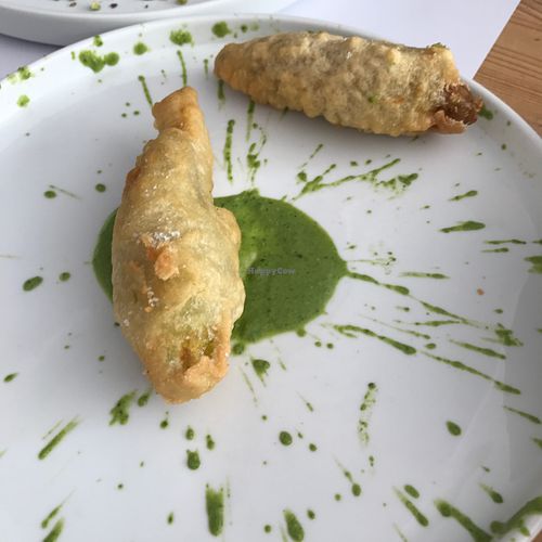 zucchini flower with vegan mozzarella  at Nativa in Rome