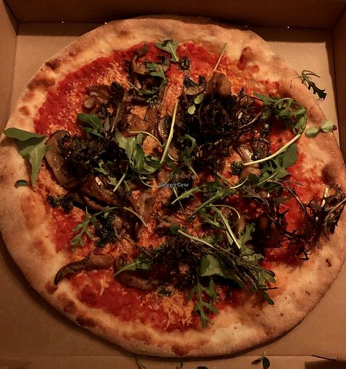 Delicious Fungky pizza at Vegan Pizza Bar in Rotterdam