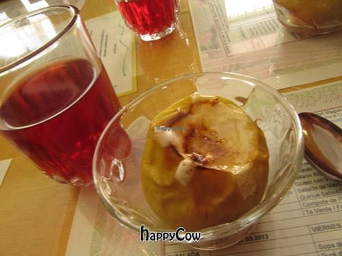 Drink (chicha morada) & Dessert (baked apple) at Como En Casa in Arequipa