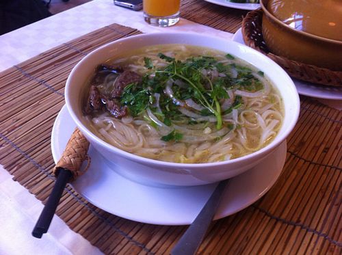 noodle soup at Loving Hut in Hamburg