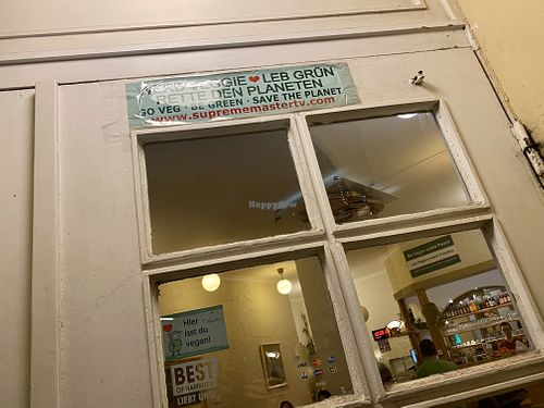 door at Loving Hut in Hamburg