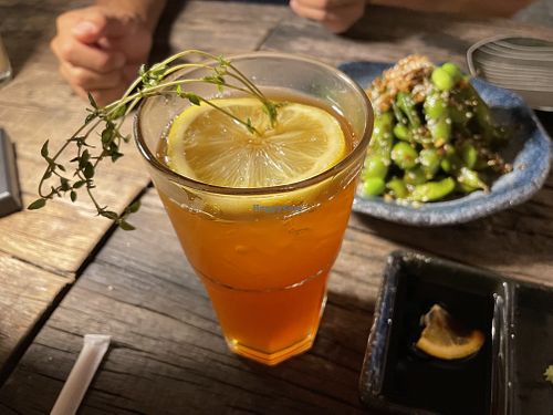 Yuzi lemon tea   at Golden State Vegan Sushi in Bangkok