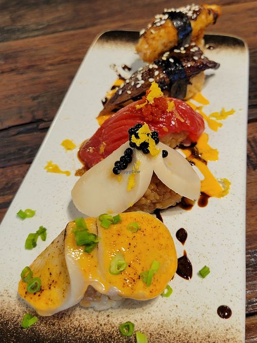 Nigiri special at Golden State Vegan Sushi in Bangkok