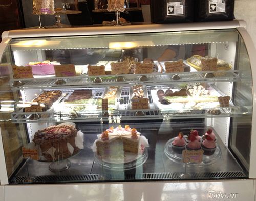 Dessert case at Pomegranate Cafe in Phoenix