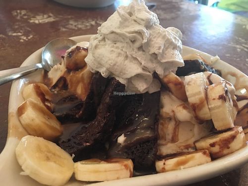 Banana Split (Summer 2016 menu). Warning: the brownies contain nuts at Pomegranate Cafe in Phoenix