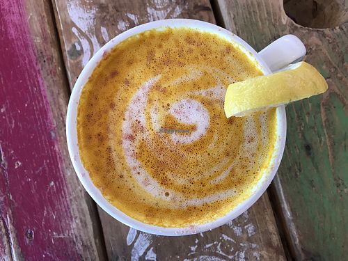 Golden Pom latte at Pomegranate Cafe in Phoenix