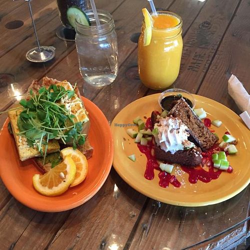 avocado sandi pumpkin French toast at Pomegranate Cafe in Phoenix