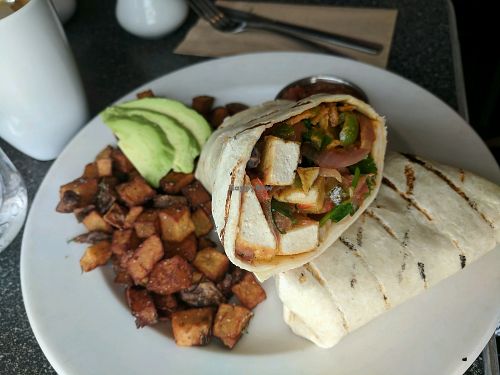 Vegan Breakfast Burrito at Dairy Lane Cafe in Calgary