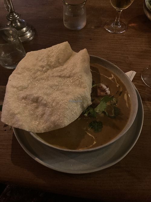 VE/GF curried tofu soup   at Nelsons Wine Bar in Hebden Bridge