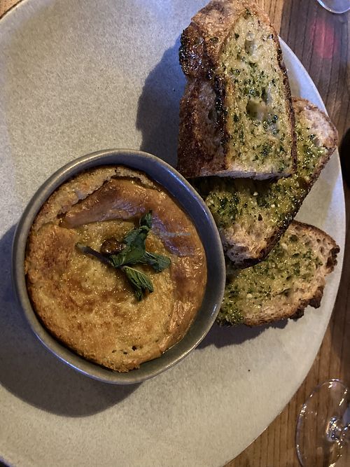 Delicious cheesy dippy thing  at Nelsons Wine Bar in Hebden Bridge