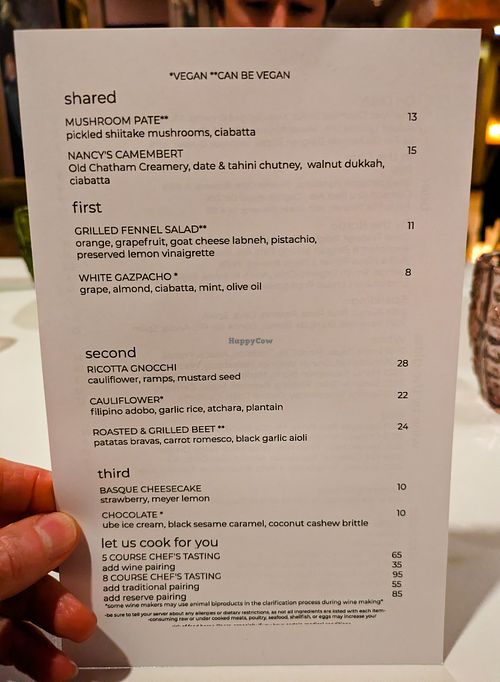 Menu page at Roselily at Roselily in South Bend